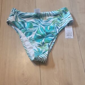 Tropical Leaf Print Bikini Bottom